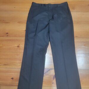 Men's Adidas Climalite Pants 34x34 Black Flat Front Golf Slacks Performance